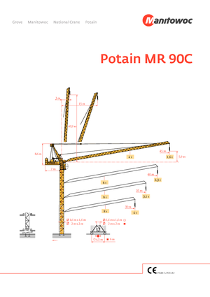 Кулокран - тролейна стрела - горно въртене Potain MR 160 C