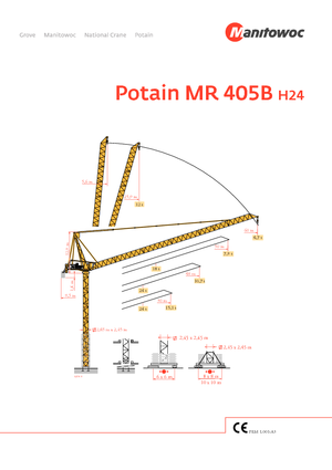 Кулокран - тролейна стрела - горно въртене Potain MR 405 B 24