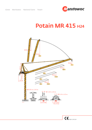 Кулокран - тролейна стрела - горно въртене Potain MR 415 H 24
