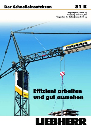 Кулокран - тролейна стрела - долно въртене Liebherr 81 K