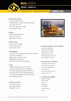 Верижен булдозер PowerPlus D60EX-15