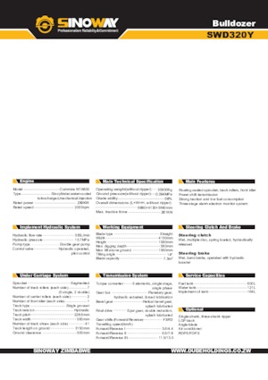 Верижен булдозер Sinoway SWD320Y