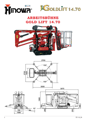 Пълзящи повдигачи с подвижна стрела Hinowa GL 14.70
