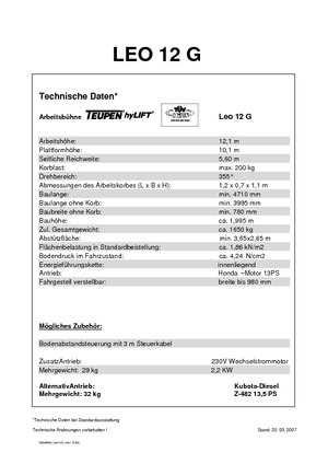 Пълзящи повдигачи с подвижна стрела TEUPEN Leo 12 G