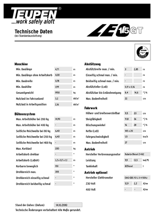 Пълзящи повдигачи с подвижна стрела TEUPEN Leo 15 GT
