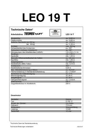 Пълзящи повдигачи с подвижна стрела TEUPEN Leo 19 T
