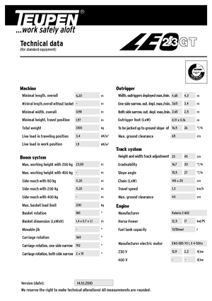 Пълзящи повдигачи с подвижна стрела TEUPEN LEO23GT 