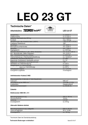 Пълзящи повдигачи с подвижна стрела TEUPEN Leo 23 GT