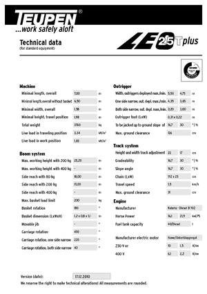 Пълзящи телескопични подемници TEUPEN LEO25Tplus
