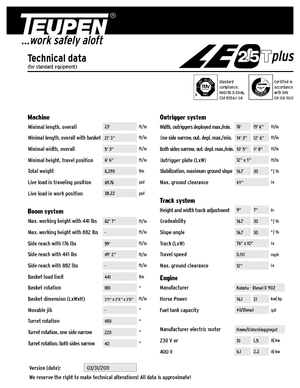 Пълзящи телескопични подемници TEUPEN LEO25Tplus
