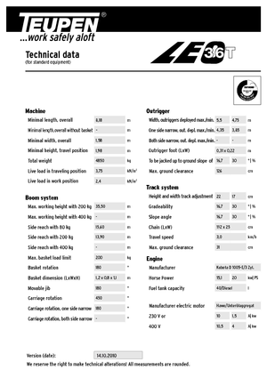 Пълзящи телескопични подемници TEUPEN LEO36T