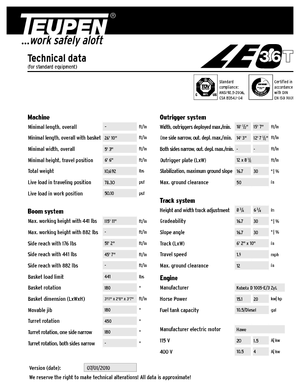 Пълзящи телескопични подемници TEUPEN LEO36T
