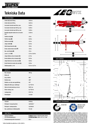 Пълзящи повдигачи с подвижна стрела TEUPEN LEO40GTX