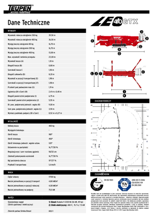 Пълзящи повдигачи с подвижна стрела TEUPEN LEO40GTX