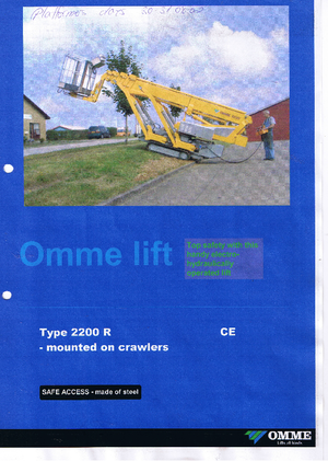 Пълзящи телескопични подемници OMMELIFT Omme 2200RBD