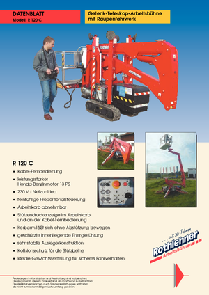 Пълзящи повдигачи с подвижна стрела Bluelift - Rothlehner R 120 C