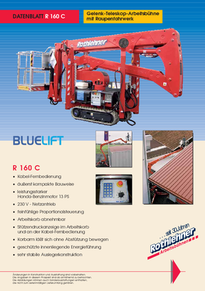 Пълзящи повдигачи с подвижна стрела Bluelift - Rothlehner R 160 C