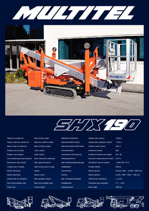 Пълзящи повдигачи с подвижна стрела Multitel SHX 190
