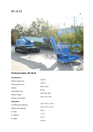 Пълзящи телескопични подемници Aichi SR18AJ