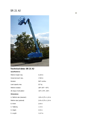 Пълзящи телескопични подемници Aichi SR21AJ