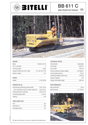 Верижни машини за асфалт Bitelli BB 611 C-RB 160