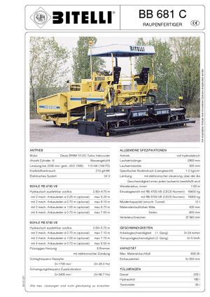 Верижни машини за асфалт Bitelli BB 681 C-RB 5700 VB