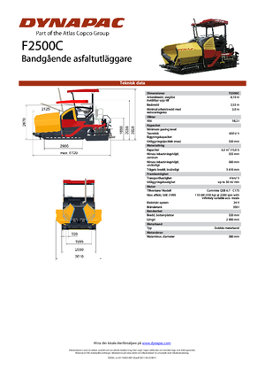 Верижни машини за асфалт Dynapac F 2500 C 