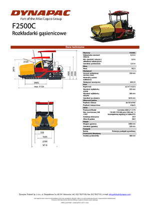 Верижни машини за асфалт Dynapac F 2500 C 