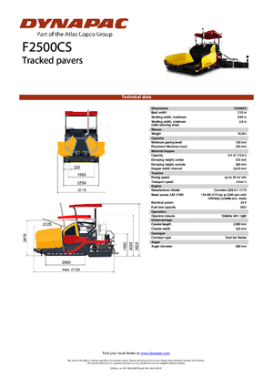 Верижни машини за асфалт Dynapac F 2500 CS