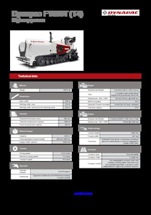 Верижни машини за асфалт Dynapac F1000T