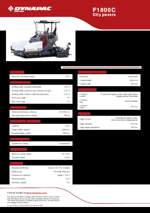 Верижни машини за асфалт Dynapac F1800C