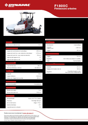 Верижни машини за асфалт Dynapac F1800C