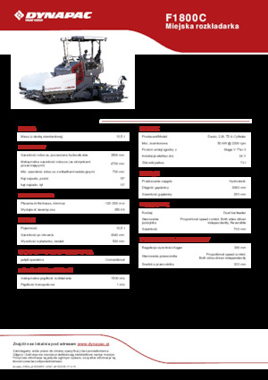 Верижни машини за асфалт Dynapac F1800C