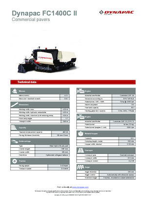 Верижни машини за асфалт Dynapac FC1400C II