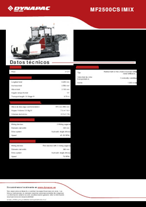 Верижни машини за асфалт Dynapac MF2500CS IMIX