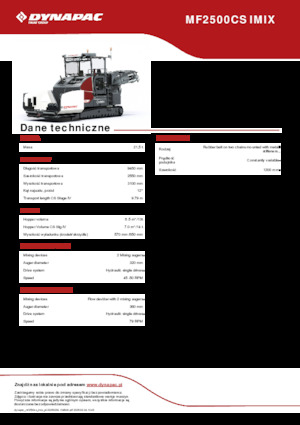 Верижни машини за асфалт Dynapac MF2500CS IMIX