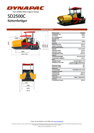 Верижни машини за асфалт Dynapac SD 2500 C