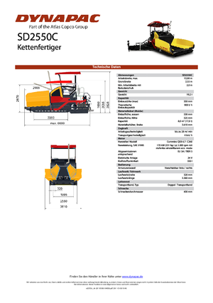 Верижни машини за асфалт Dynapac SD 2550 C