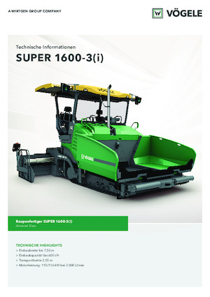 Верижни машини за асфалт Vögele Super 1600-3i