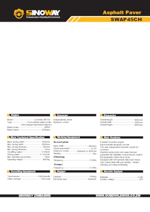 Колесни асфалтополагачи Sinoway SWAP45CH