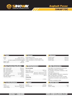 Верижни машини за асфалт Sinoway SWAP70C 