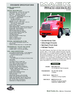 Влекачи Mack PINNACLE CA68 Conventional CXU602 MP7 4x2