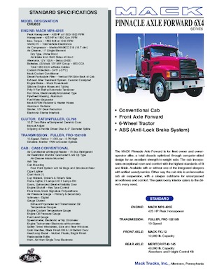 Влекачи Mack PINNACLE CA68 Conventional CXU603 MP8 6x4