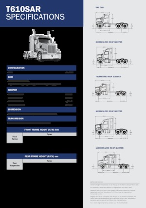 Влекачи Kenworth T610SAR 760mm Mid roof MX 15 6x4