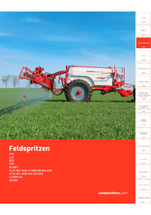 Прикачни полеви пръскачки Unia Europa XL 3027