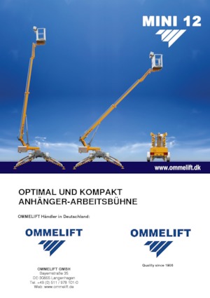Монтирани на ремаркета телескопични подемници за стрели OMMELIFT Mini 12 EJ
