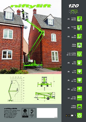 Монтирани на камион артикулиращи подемници за стрели Niftylift Nifty 120M