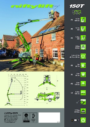 Монтирани на камион артикулиращи подемници за стрели Niftylift Nifty 150T