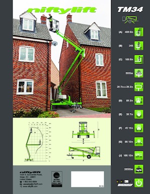 Монтирани на камион артикулиращи подемници за стрели Niftylift TM34