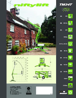 Монтирани на камион артикулиращи подемници за стрели Niftylift TM34T